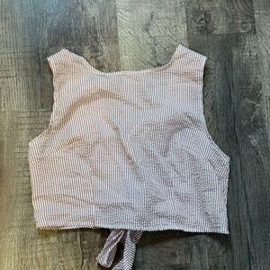 Striped Sleeveless Crop Top